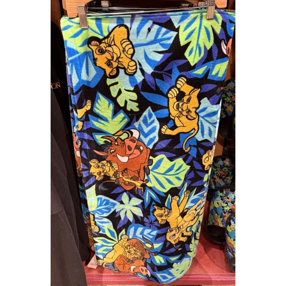 2025 Disney Parks Lion King Beach Towel Simba Timon Pumba Animal Kingdom NEW